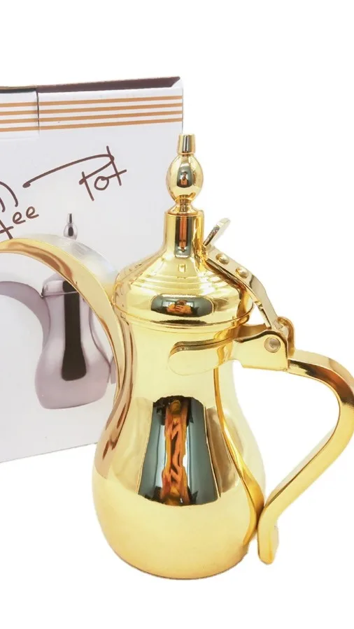 Luxury 1l Dallah Arabic Coffee Pot Coffee Tea Vacuum Flask Gold Coffee ...