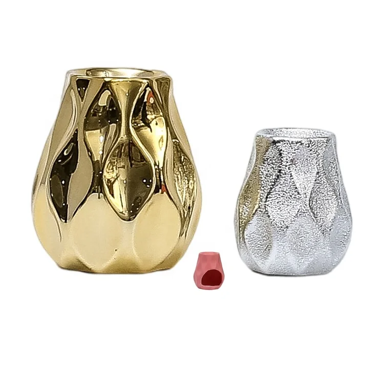 Ceramic Wax Burner for home and hotel decor Candle Warmer Holder Modern Geometric Design  with OEM Customized Gift Box Packing