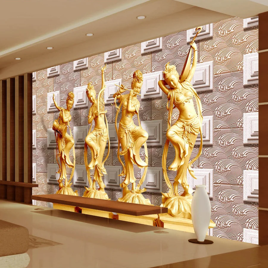 自定义壁画壁纸高品质3d 立体雕塑大厅客厅沙发背景装饰墙绘画壁纸 Buy 3d 壁画壁纸现代 浮雕壁纸 装饰壁纸product On Alibaba Com