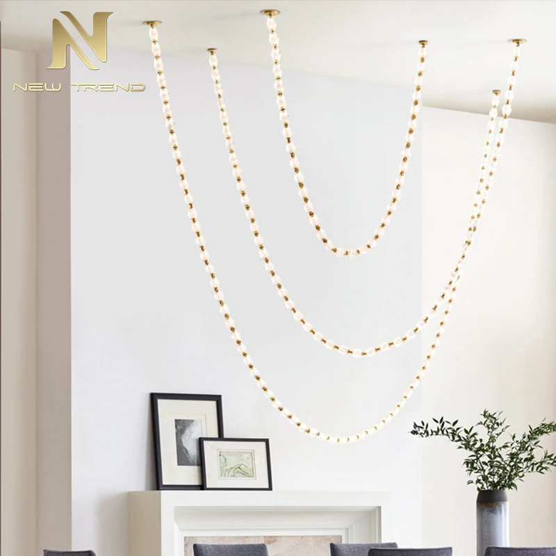 CPL-387 Luxury Indoor Decoration Villa Hall Hotel Lobby Staircase LED Glass Chandelier Pendant Light