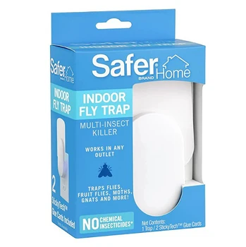 Flying Insect Trap Plug-in Mosquito Killer Indoor Gnat Moth Catcher Fly Tapper with Night Light UV Attractant Catcher