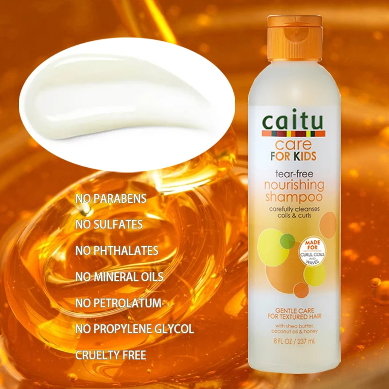 Caitu 237ml Care For Kids Curl Hair Shampoo Gently Cleanses Shea Butter