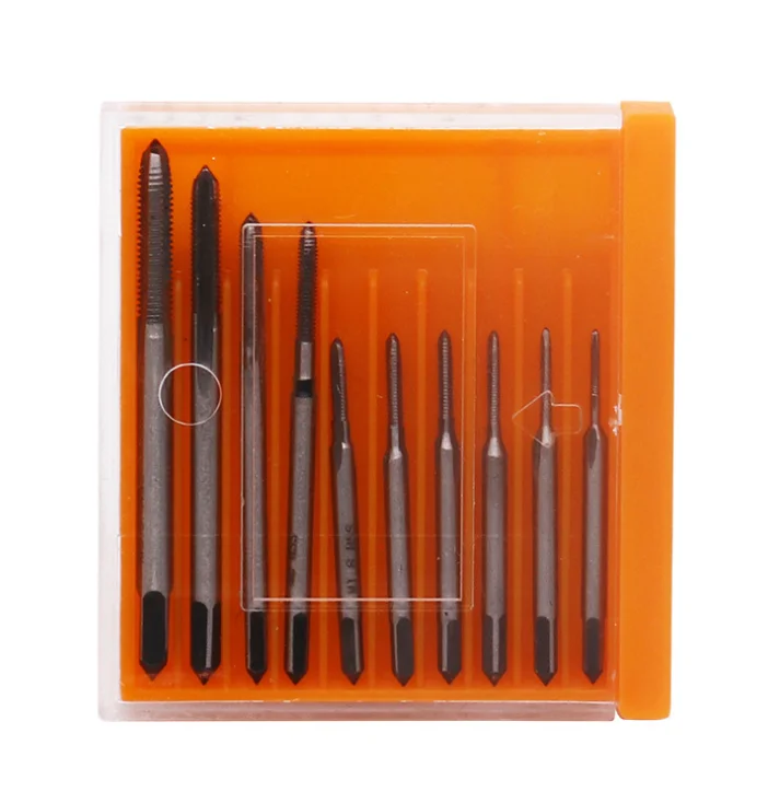 Clocks and Watches Tapping High Speed Steel Micro Hand Threading Tools with Standard Metric Thread Design for Mold Machining 10PC Mini Tap Set M1-M3.5 