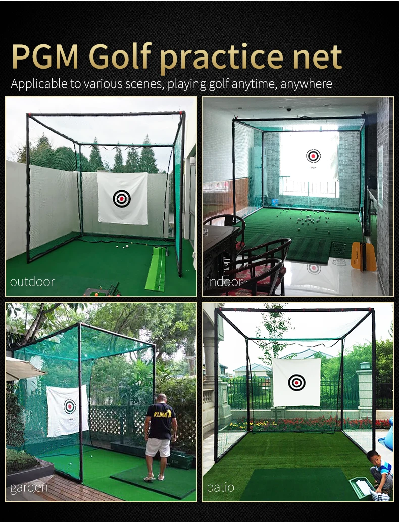Pgm Lxw001 Heavy Duty Golf Hitting Net 3x3 Driving Practice Golf Cage