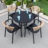 Table WPC R-HW-80cm + 4 chaises