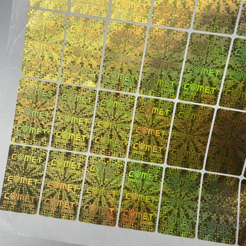 Waterproof Vinyl Holographic Sticker Printing Custom Logo for Makeup Packaging Adhesive Laser Rainbow Hologram Die Cut Sticker