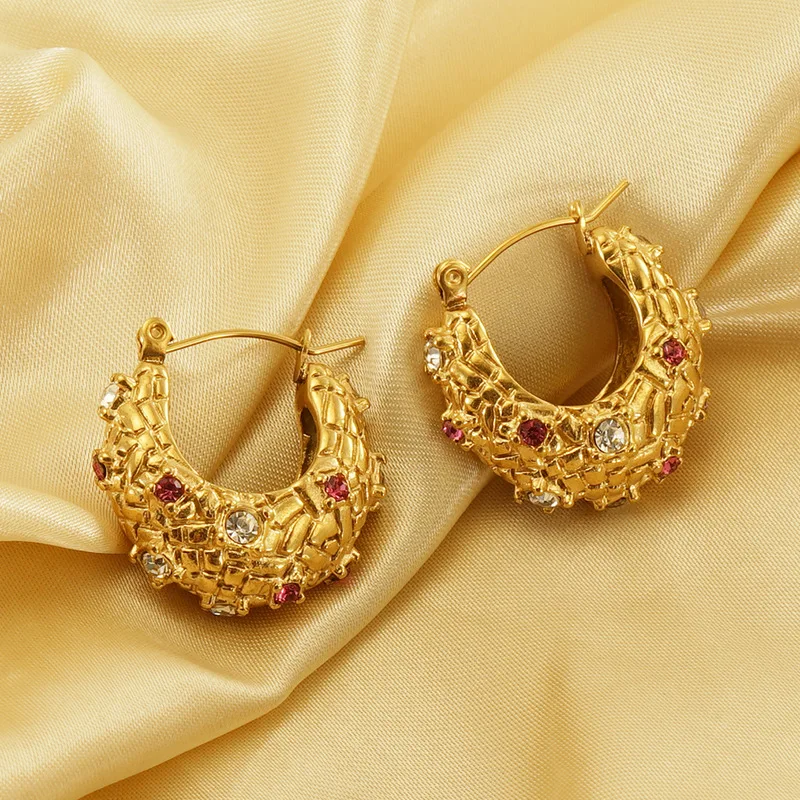 [STONE HENgE] 韓国ブランド☆14K Gold☆M0732 Earrings 11mm ZINZI gold plated silver stud earrings in organic