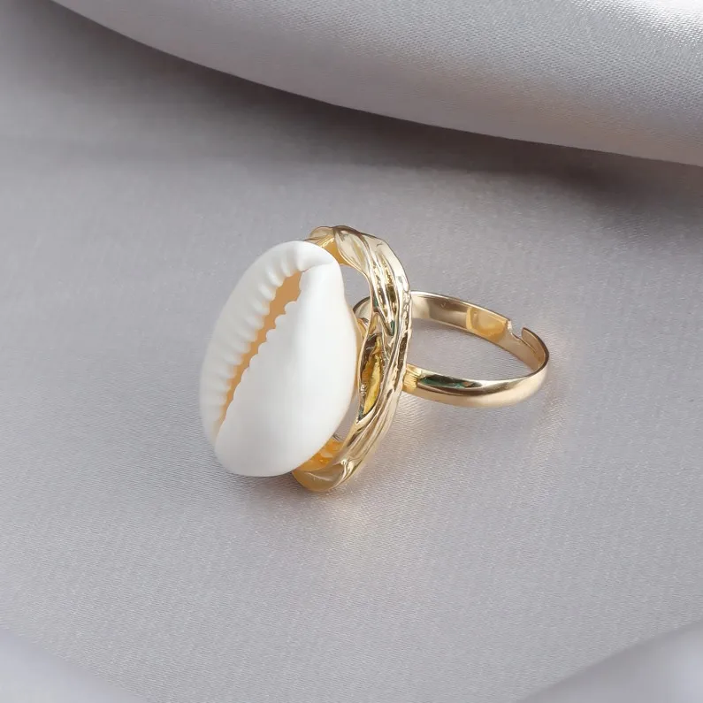 18K Gold Plated Summer Opening Simple Casual Jewelry Popular and Versatile Hawaiian Shell  Ring