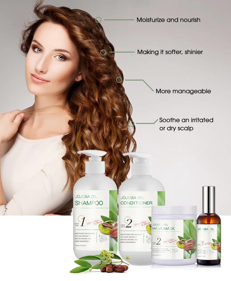 Custom Private Label Scalp Hair Care Natural Jojoba Oil Organic Repair