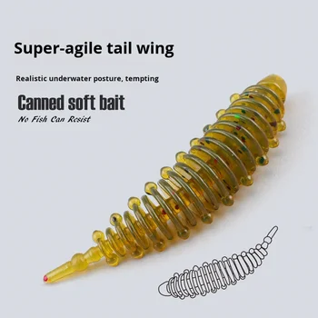 Lure Root Fishing Stainless Steel Soft Bait Caterpillar Needle Tail Straight Tail Maggot Perch Green Slight Bubble Light Fishing – Soft Lure – view 5