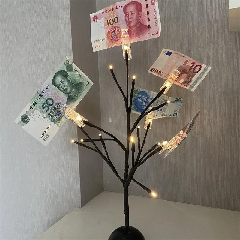 Best Selling Money Tree Gift Card Holder With 10 Clips and LED Lighted  Tips| Alibaba.com