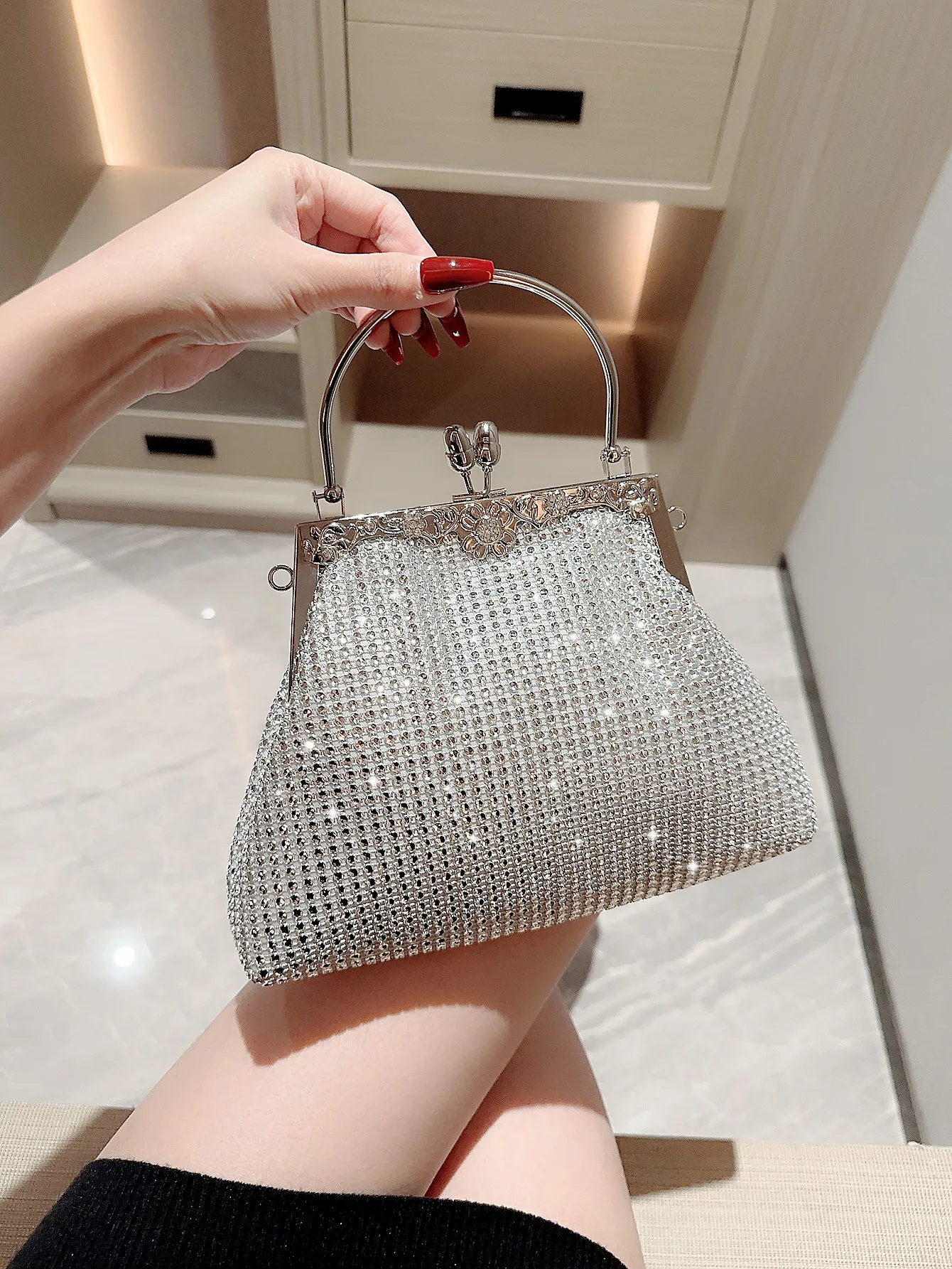 2025 New Rhinestone Ladies Clutch Purse Elegant Durable