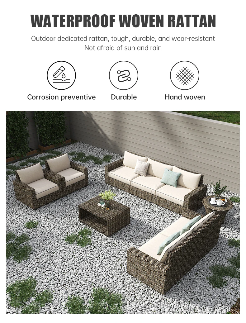Fuliu New Design Wicker Patio Furniture Asda Outdoor Rattan Garden Sofa
