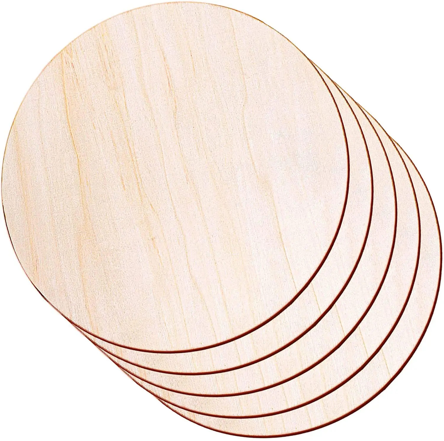Bulk Wood Circles 1/2 Inch Thick Unfinished Wood Circle Wood Round
