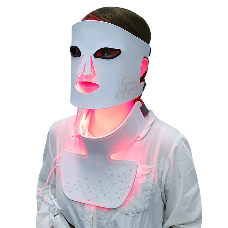 Silicone Facial Infrared Red Light Therapy Mask for Face Neck Skin
