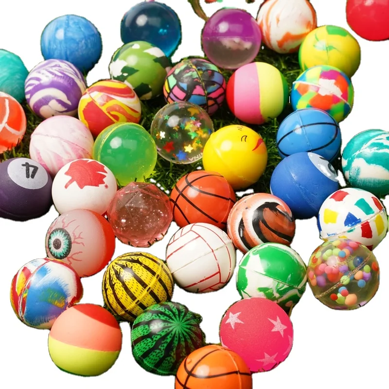 25mm mixed bounce ball Multiple styles mixed packaging Solid rubber bounce ball