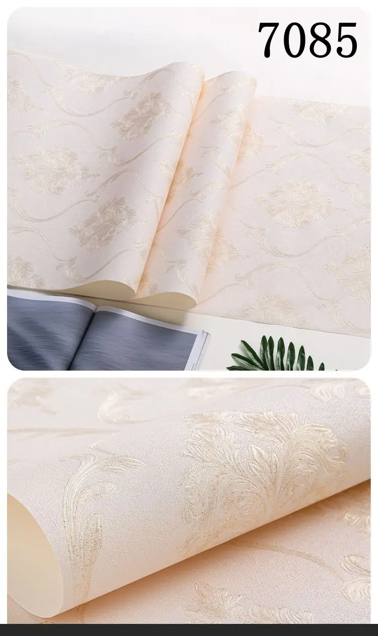 Golden Coffee 3d European Embossed Wallpaper Bedroom Living Room ...