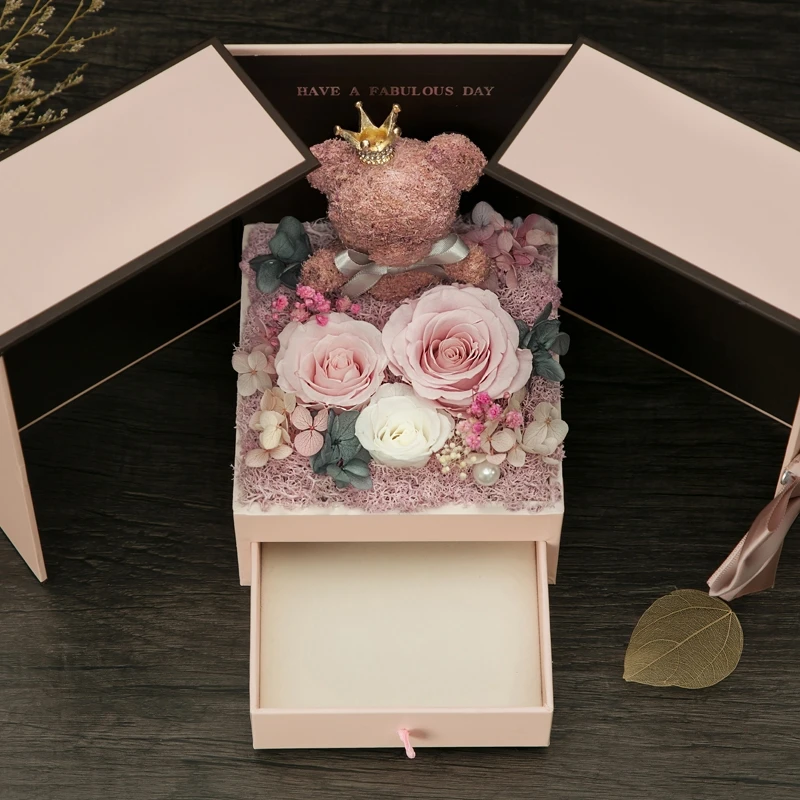 Wholesale High Quality Customized Handmade Preserved Flower Jewelry Box