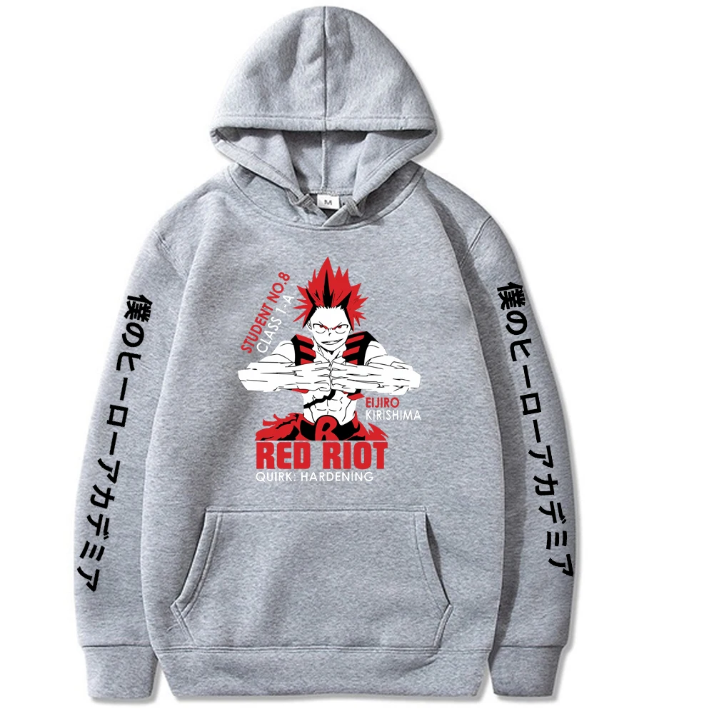 my hero academia kirishima moletom com capuz