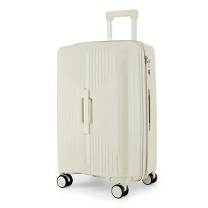 Factory Direct Simple Style Large Capacity PP Hard Shell Luggage Set Waterproof Zipper Lightweight Eco-Friendly Polyester