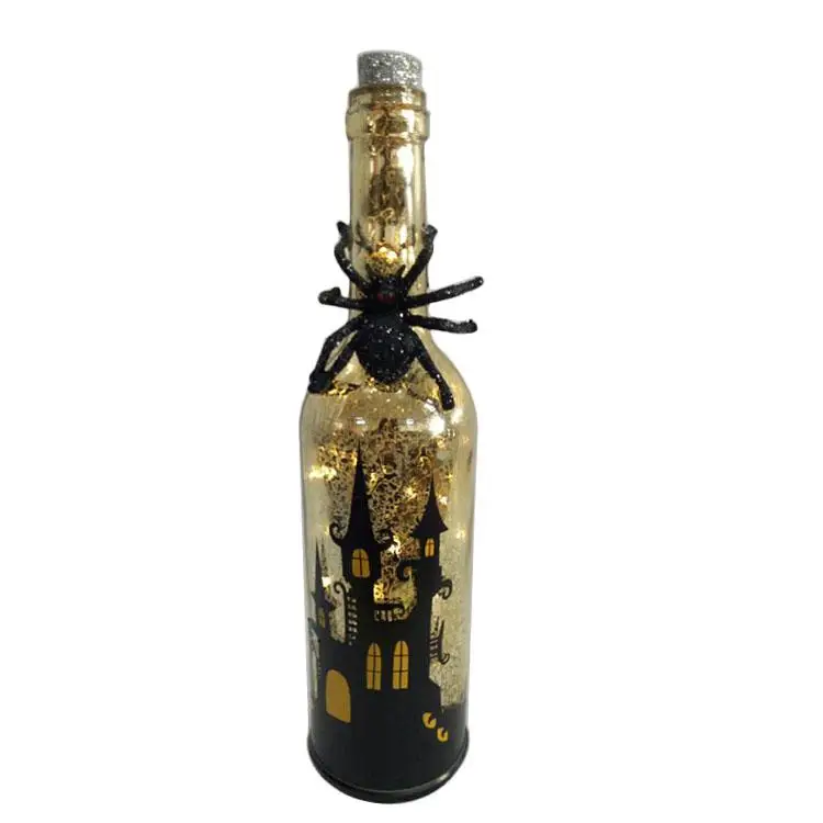 2022 Halloween decor home table ornament led lighted bottle manufacture