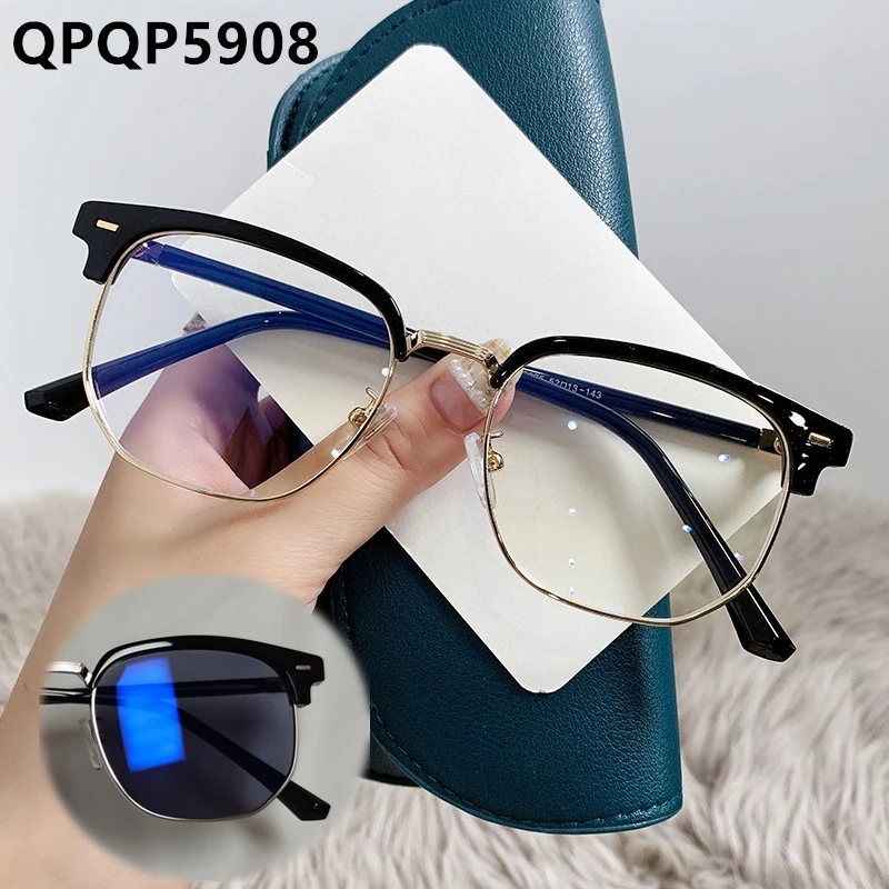 Photochromic Bezel Metal Small Round Black Eyebrow Ultralight Lunette ...