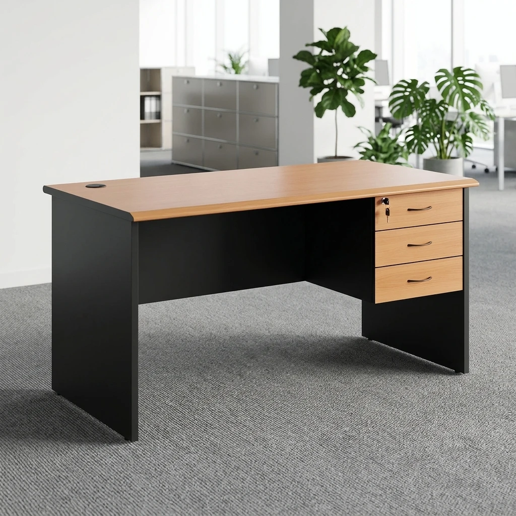Factory Customizable Wooden Office Furniture Computer Desk Work Small With Drawers Simple Modern Table Set Can Be Customization