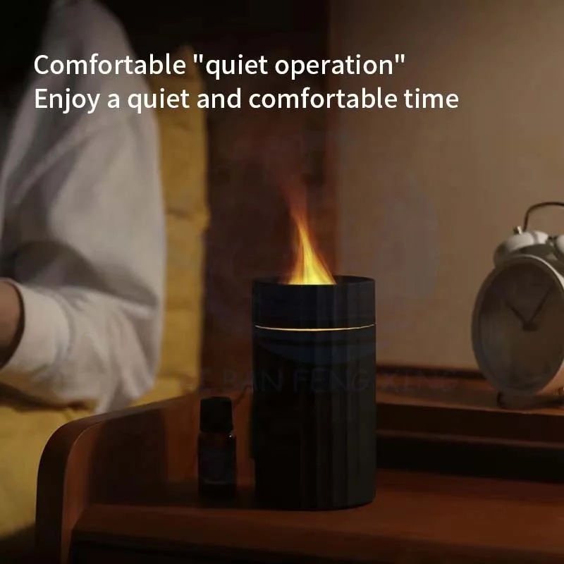 新しいクリエイティブなシミュレーション炎加湿器 家庭用 オフィス用 デスクトップディフューザー 車用 七色炎アロマセラピーマシン 4