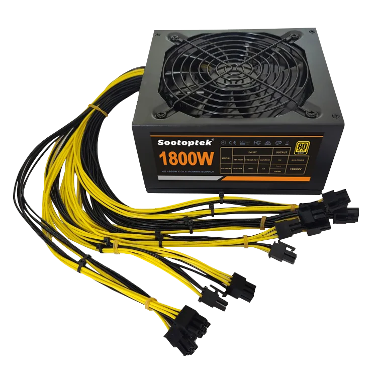 Золотой 80 plus ATX компьютерный блок питания 1800w 230V Поддержка 10 GPU 10X6 контакт для профессионального Машина