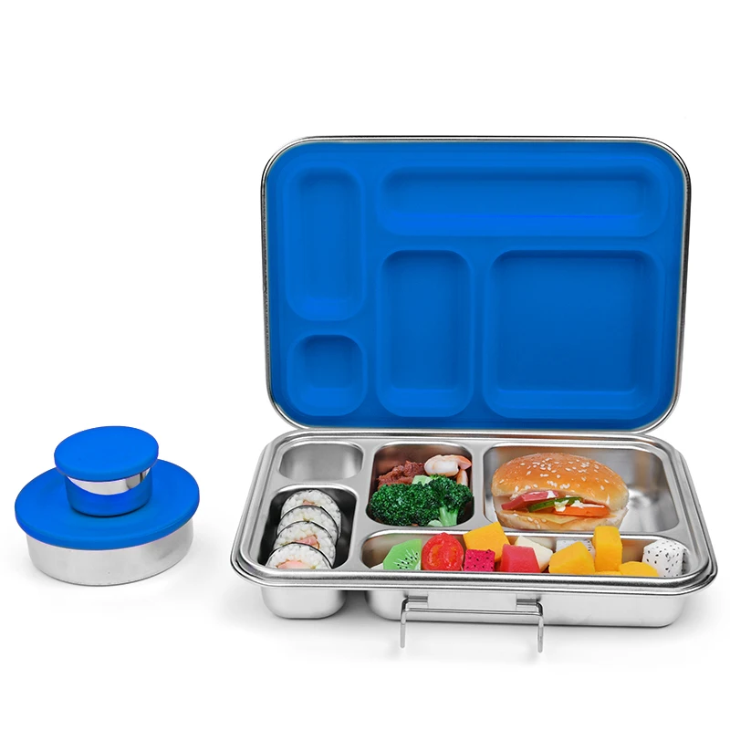 AOHEA Large Stainless Steel Lunch Container 5 Section Design Holds a Variety of Foods Metal Bento Box Stainless Steel Lunch Box manufacture