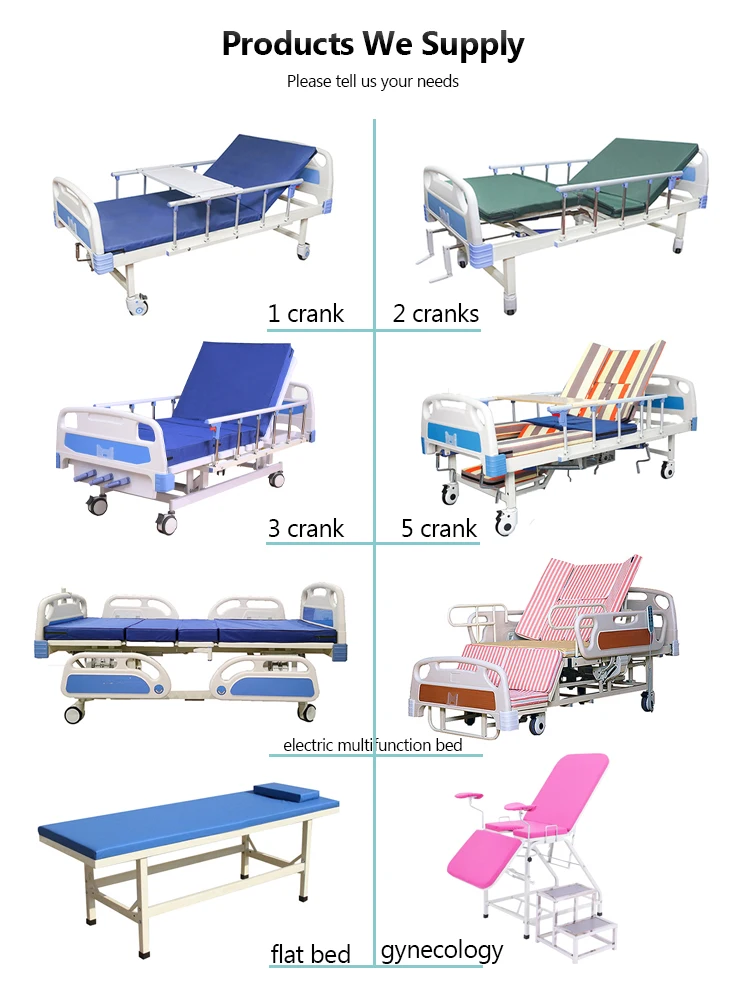 Multifunctional Hand Operated Home Care Bed Manual Hospital Medical ...