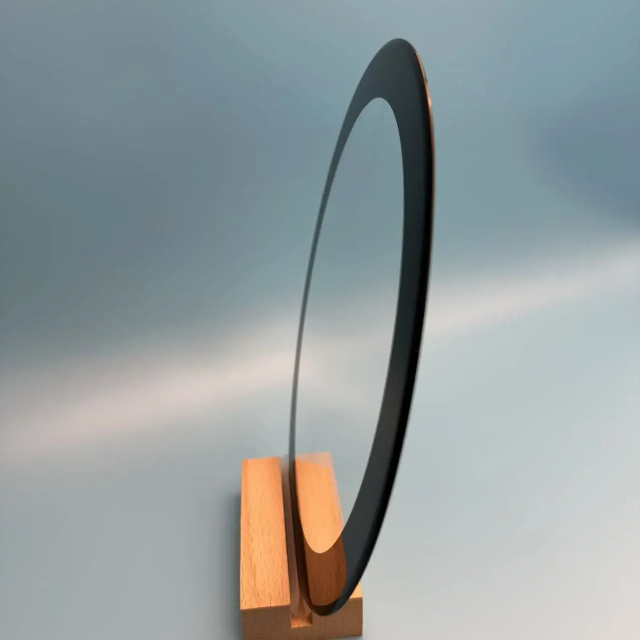 Custom Circular Tempered Glass Panel with Silk-Printed Black Border for Solar Applications