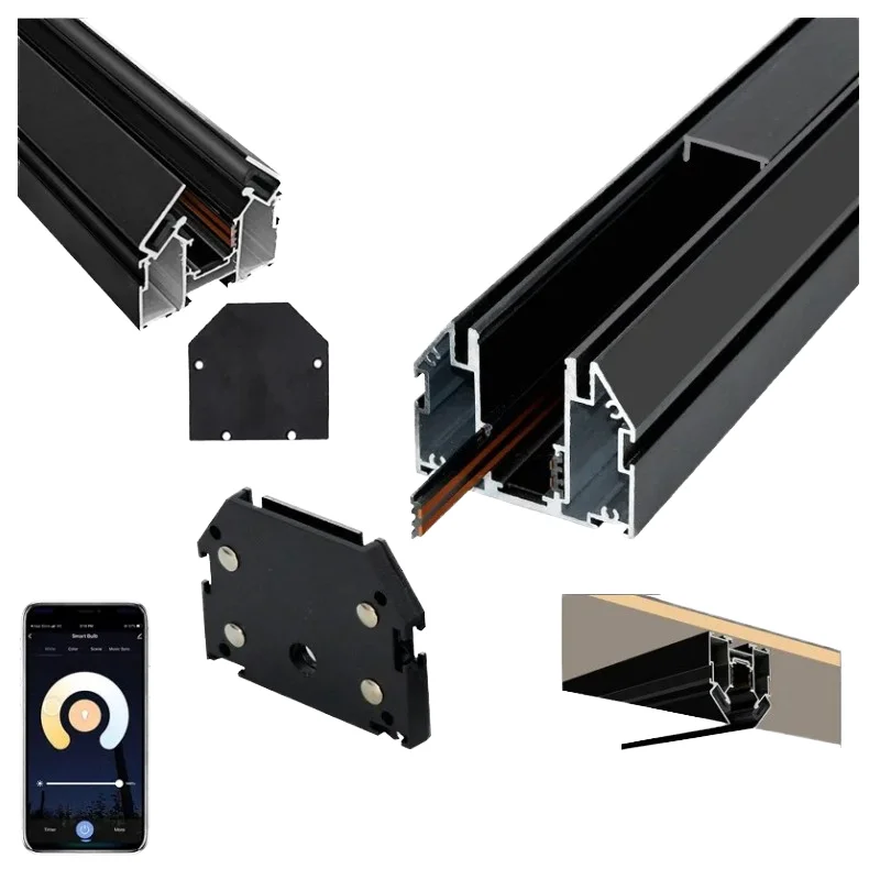 48V Magnetic Track Light Rail for  Stretch Ceiling