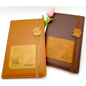 High Quality Acid-Free Paper Refillable Leather Notebook with Pocket on Hardcover for Business Use with Lined Paper Inner
