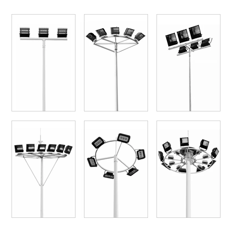 DAWN Factory Sales High Mast Light Pole 8M 10M 12M 15M 20M 25M Folding Stadium Light Poles for Football Stadiums