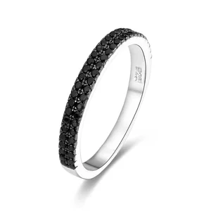 POLIVA Wholesale Prices Fashion Women Jewelry Rings Fashion 925 Sterling Silver Gem Stone Black Ring