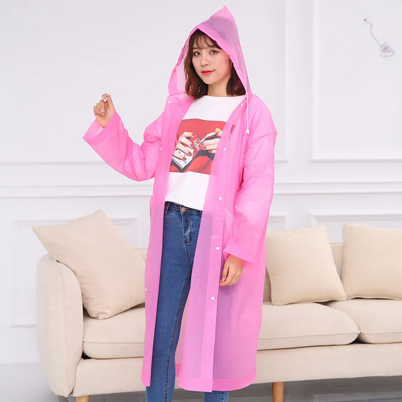 High Quality EVA Reusable Raincoat Emergency Rain Gear Jacket PEVA Adults Kids Rain Poncho with Hood
