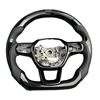 carbon fiber+perforated leather+led+black stitching+border