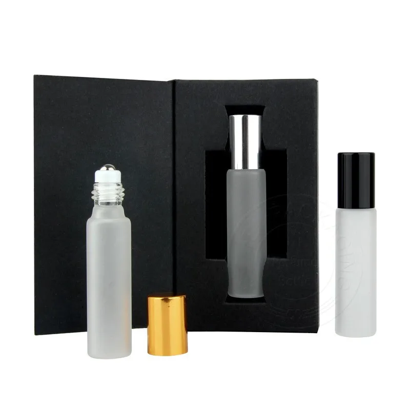 In Stock 10ml 10 ml Perfume Glass Roll on Bottle Frosted Color Empty Glass Roller Bottles for Essential Oils with Package
