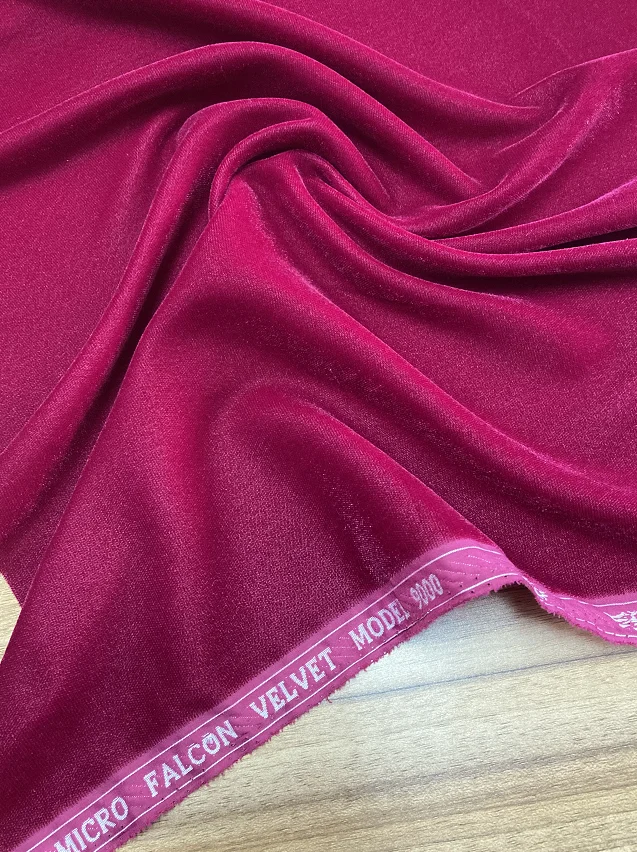 Pink Velvet 9000 Embroidered Fabric, For Clothing