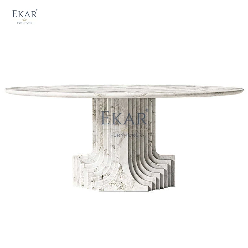 Modern Round Marble Dining Table Elegant and Durable for Contemporary Dining Spaces