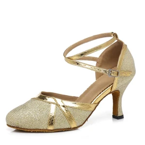 Ladies Baotou Latin Dance Shoes High-Heeled Soft-Soled Jazz Dance Training Shoes Adult Indoor Professional Party Dance Shoes