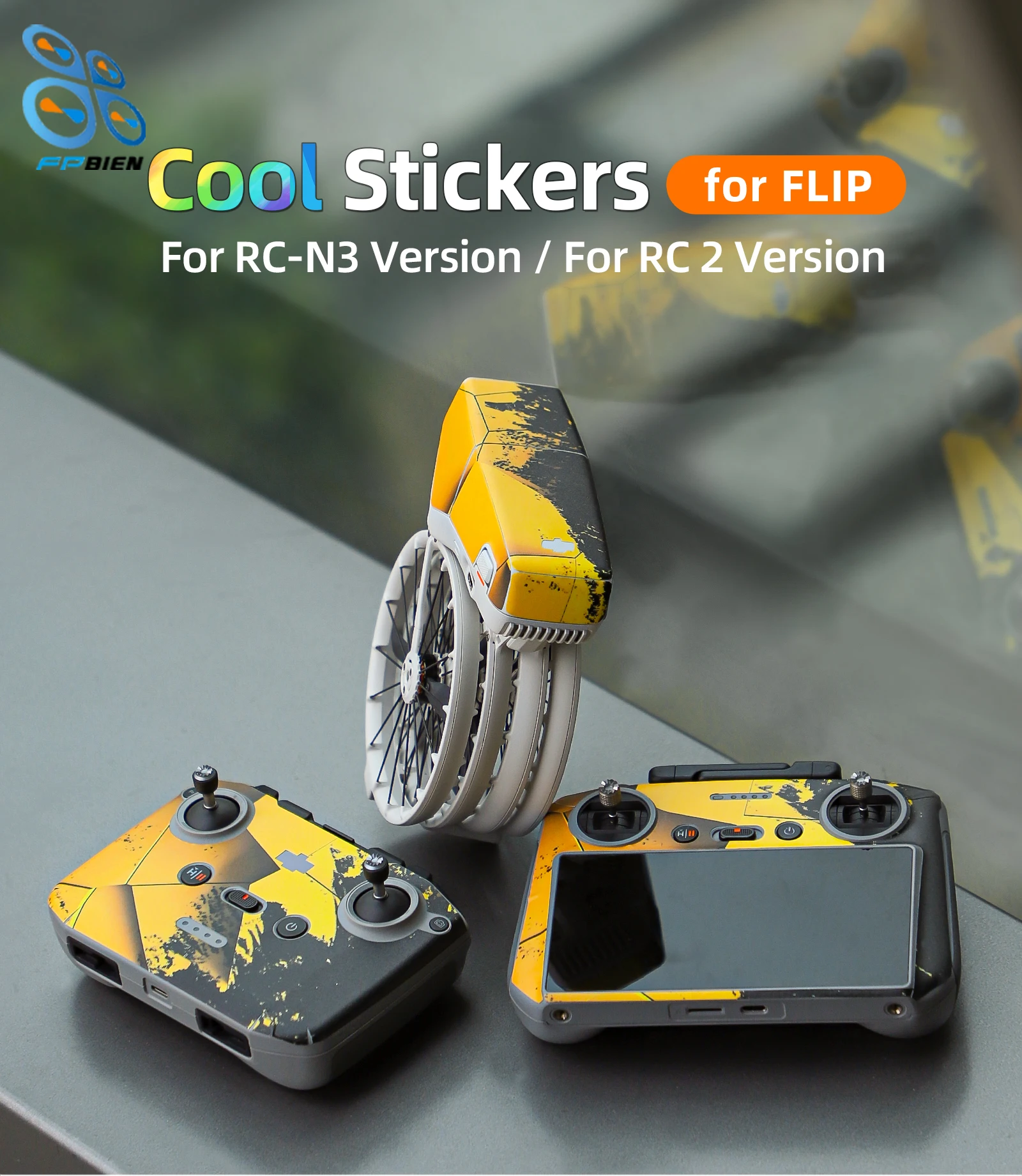 Colorful PVC Sticker for Flip Drone Full Set Remote Control Decals ...