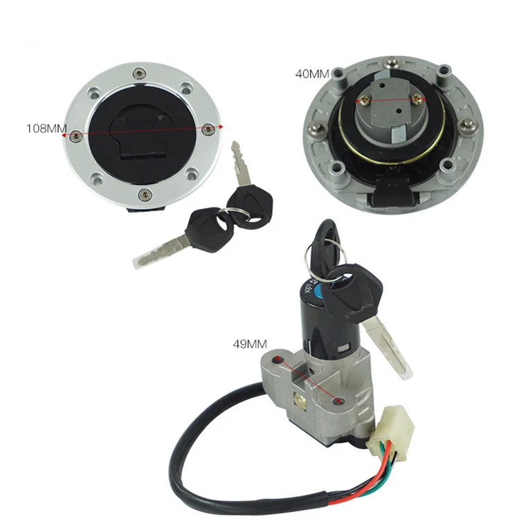 Переключатель зажигания мотоцикла для GSXR1000 SV650 TL1000R, переключатель зажигания мотоцикла, топливная крышка GasTank, набор ключей для блокировки сиденья