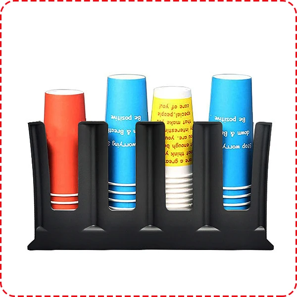 Restaurant Drink Self-Service Plastic Coffee Station Organizer Bar Countertop Paper Cup and Lid Dispenser Holder supplier