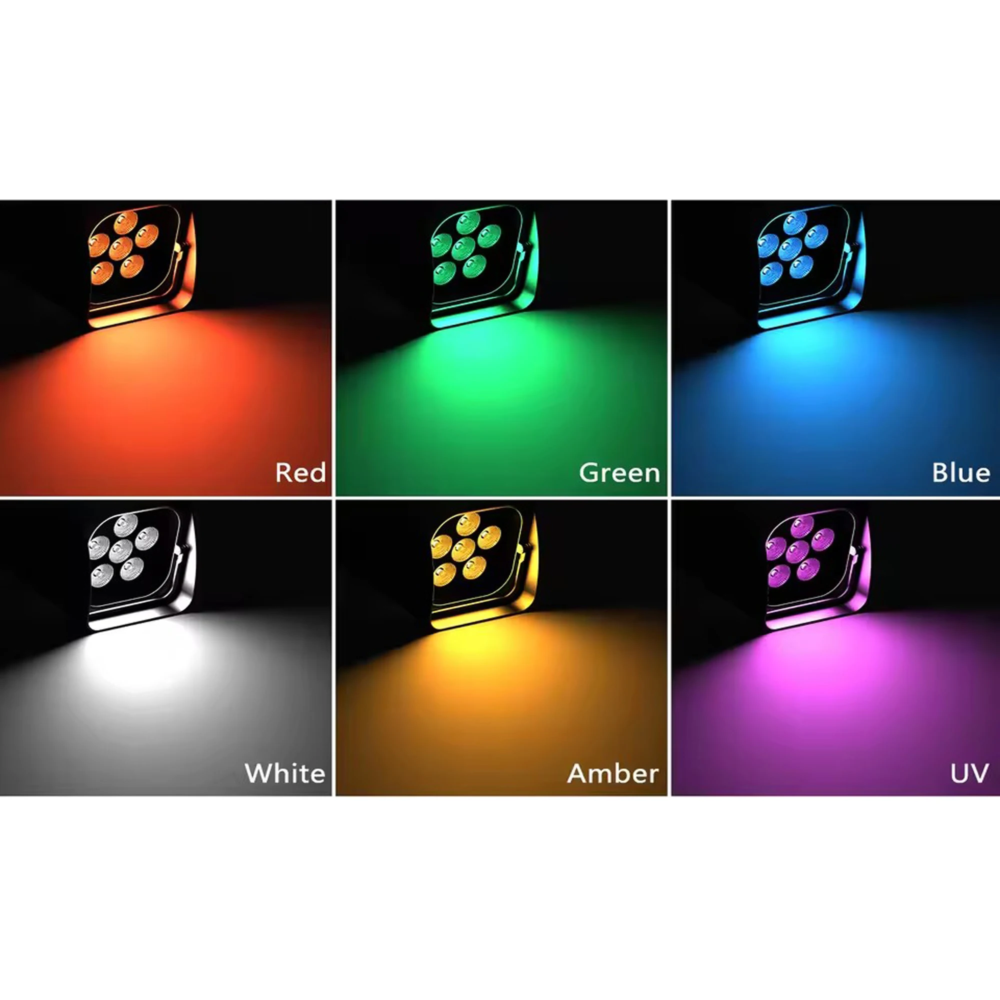 Projecteur LED 6x18W RGBWA+UV Sans Fil DMX - Alimentation Sur Batterie - Pour DJ/événements