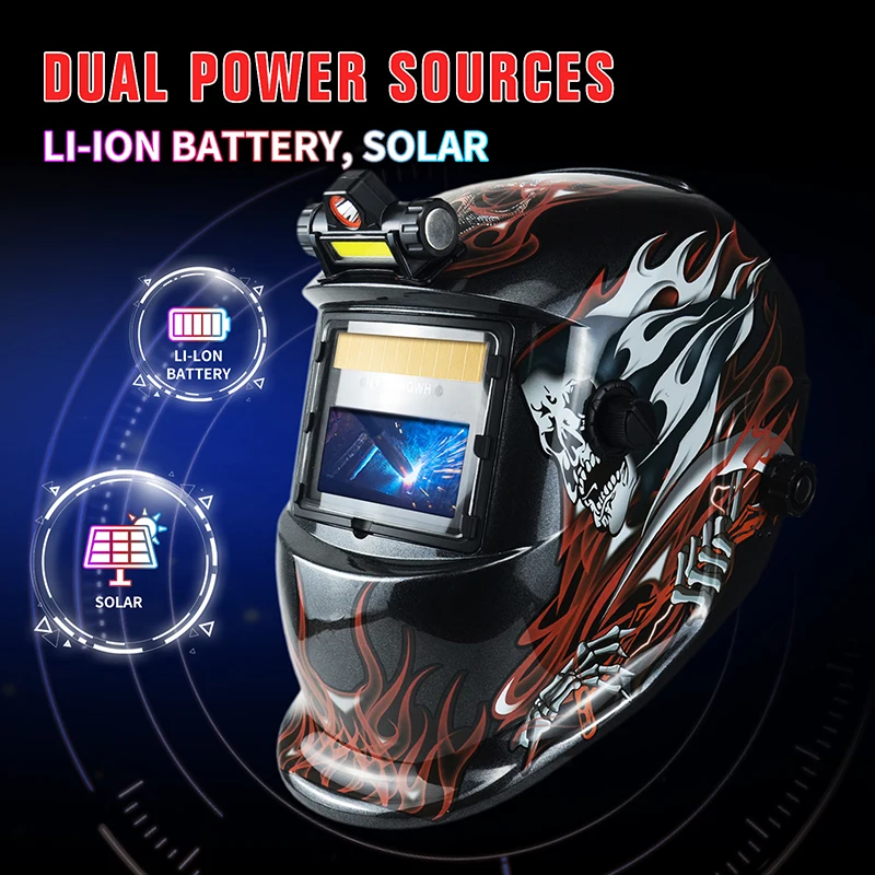 TRQWH Auto-Darkening Laser Welding Helmet – OD10+ Protection For 190nm-450nm & 900nm-1100nm, Large Viewing Mask For Welding, Cutting, Cleaning & Marking