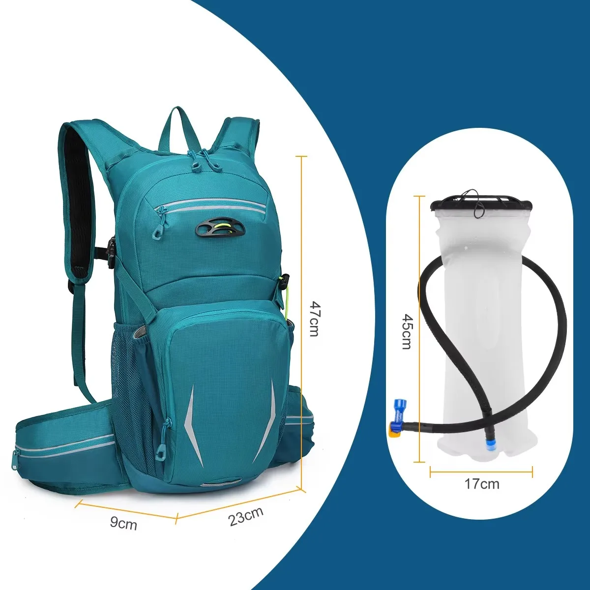 High End Waterproof Zipper Closure Hydration Backpack Outdoor Cycling Rucksack with Water Bladder Bag