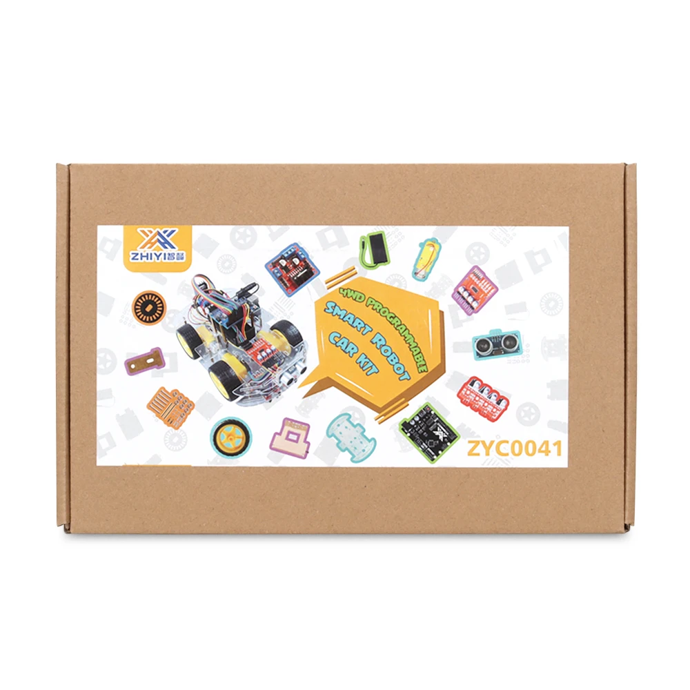 Diy C/c++ Program Robotic Kit Education 4wd Track Line Smart Robot Car ...