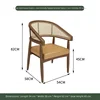 Silla de comedor de mimbre y madera maciza